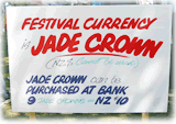 カンタベリーワイン＆フードフェスティバル専用通貨Jade　Crownの案内板